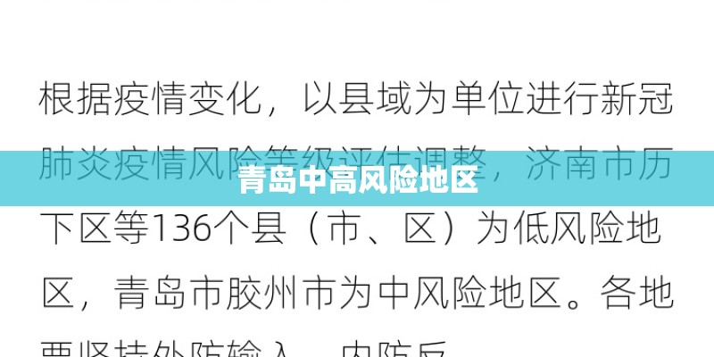 青岛中高风险地区