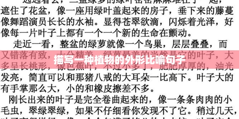 描写一种植物的外形比喻句子