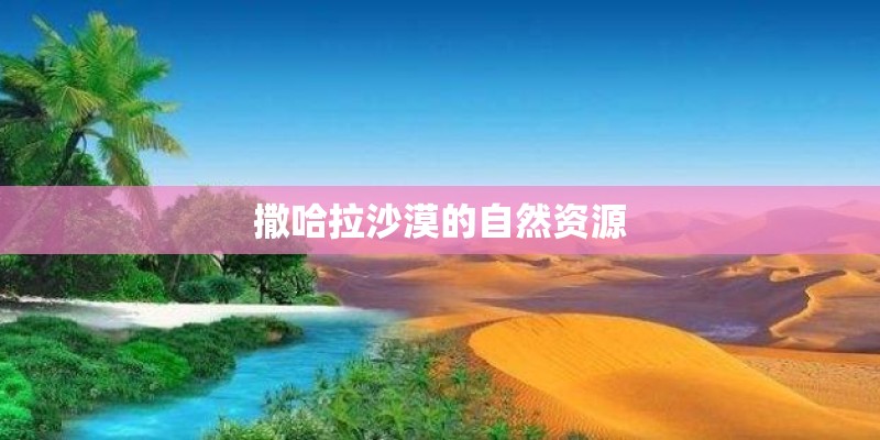 撒哈拉沙漠的自然资源