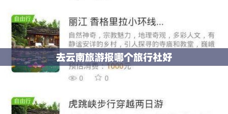 去云南旅游报哪个旅行社好