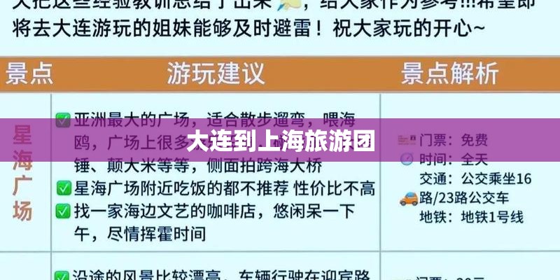 大连到上海旅游团
